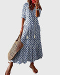 Amalia Collection | Women's Boho Vintage Summer Dress with Flattering V-Neckline | Lightweight and Versatile for Effortless Style 0
