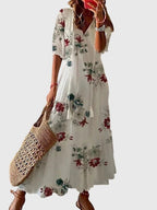 Amalia Collection | Women's Boho Vintage Summer Dress with Flattering V-Neckline | Lightweight and Versatile for Effortless Style 5