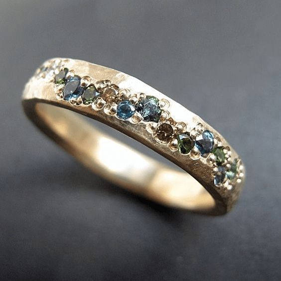 Aurora Collection | Vintage Gold Ring with Multicolor Elegance | Unique Jewelry for Timeless Style 0