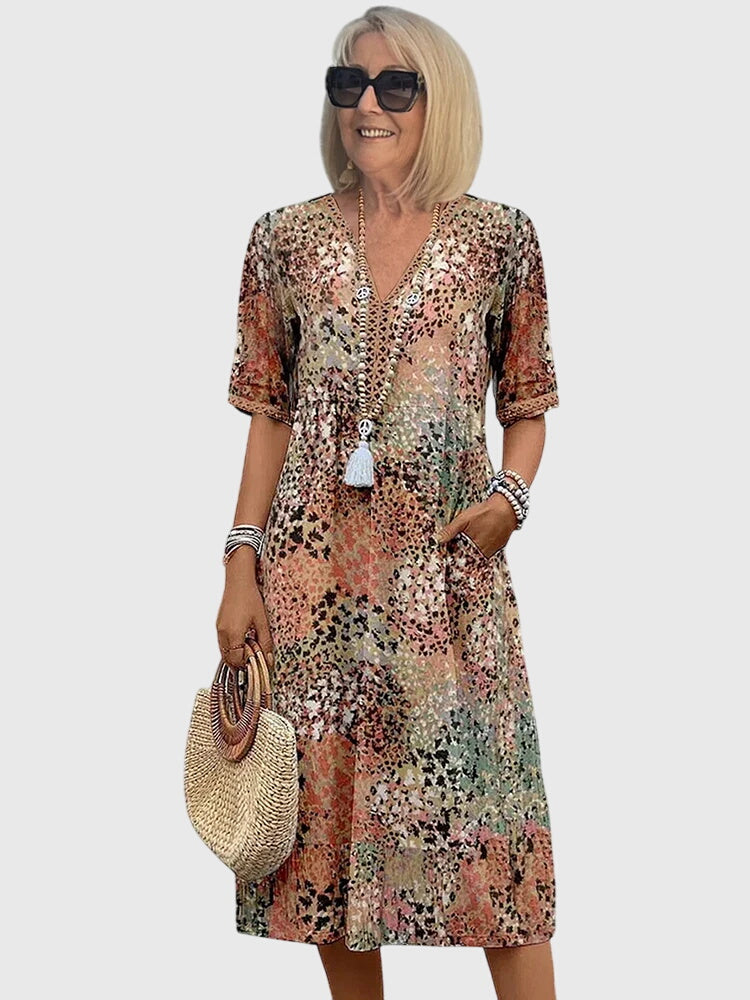 Bella Collection | Women's Floral Midi Dress with Flattering Fit | Elegant Style for Wedding Guests