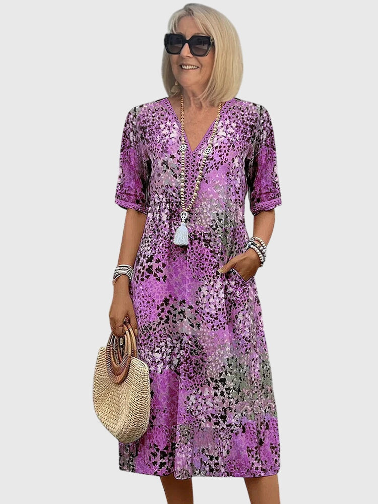 Bella Collection | Women's Floral Midi Dress with Flattering Fit | Elegant Style for Wedding Guests