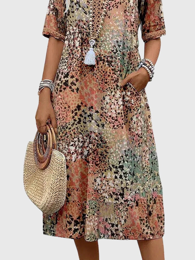 Bella Collection | Women's Floral Midi Dress with Flattering Fit | Elegant Style for Wedding Guests