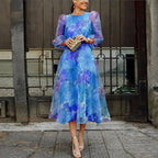 Blair Collection | Women's Floral Midi Dress with Elegant Long Sleeves | Perfect for Wedding Guests and Special Occasions 1