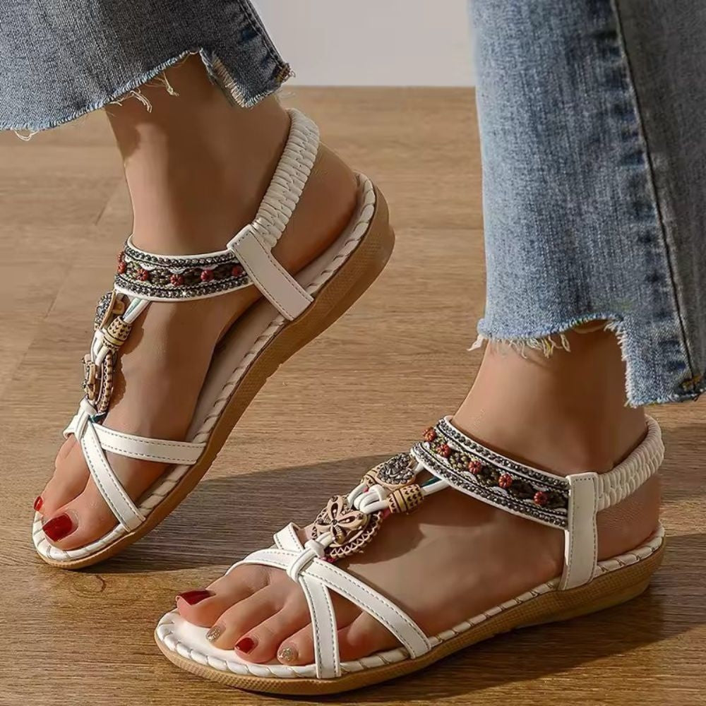 Boho Woven Women's Sandals with Ergonomic Sole | Comfortable Fit for All-Day Wear