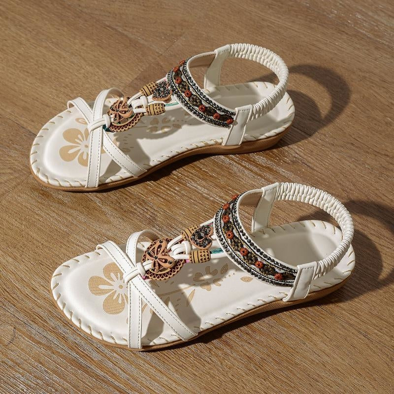 Boho Woven Women's Sandals with Ergonomic Sole | Comfortable Fit for All-Day Wear