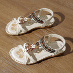Boho Woven Women's Sandals with Ergonomic Sole | Comfortable Fit for All-Day Wear