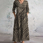Bonnie Collection | Women's Vintage Striped Dress with Flattering V-Neckline | Effortless Style for Summer Outings