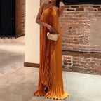 Carmen Collection | Women's Maxi Dress with Pleated Halter Neck Design | Elegant Evening Wear for Sophisticated Style