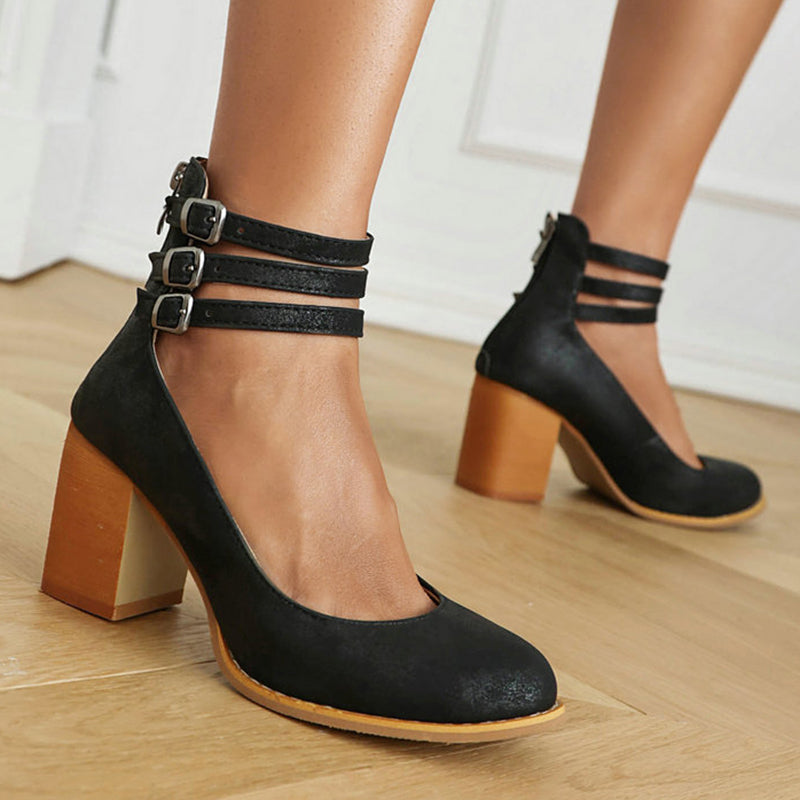 Casilda | Sandals for Women with Thick Block Heel & Adjustable Ankle Strap | All-Day Comfort for Effortless Elegance