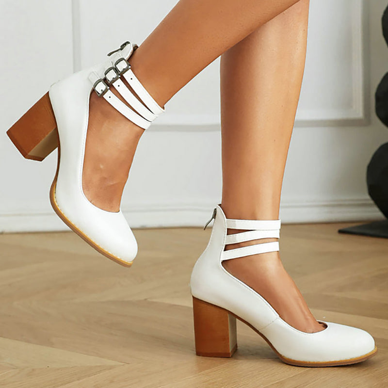 Casilda | Sandals for Women with Thick Block Heel & Adjustable Ankle Strap | All-Day Comfort for Effortless Elegance