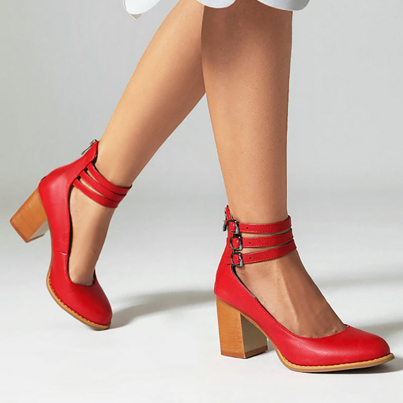 Casilda | Sandals for Women with Thick Block Heel & Adjustable Ankle Strap | All-Day Comfort for Effortless Elegance