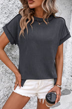 Casual Striped T-Shirt with Ribbed Design | Comfortable Fit for Everyday Wear