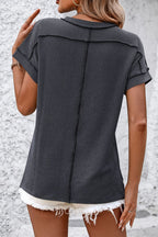 Casual Striped T-Shirt with Ribbed Design | Comfortable Fit for Everyday Wear