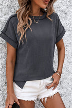 Casual Striped T-Shirt with Ribbed Design | Comfortable Fit for Everyday Wear