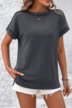 Casual Striped T-Shirt with Ribbed Design | Comfortable Fit for Everyday Wear