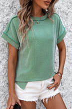 Casual Striped T-Shirt with Ribbed Design | Comfortable Fit for Everyday Wear