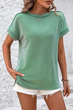 Casual Striped T-Shirt with Ribbed Design | Comfortable Fit for Everyday Wear