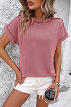 Casual Striped T-Shirt with Ribbed Design | Comfortable Fit for Everyday Wear