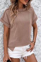 Casual Striped T-Shirt with Ribbed Design | Comfortable Fit for Everyday Wear