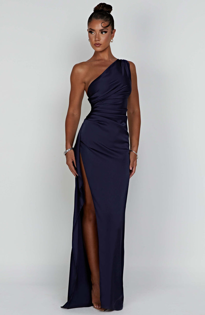 Celeste Collection | Women's Bodycon Dress with One-Shoulder Design | Elegant Satin Fabric for Timeless Glamour