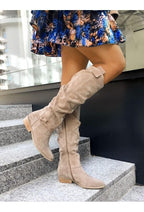 Chic Black Women's Knee High Winter Boots with Slouchy Design 0