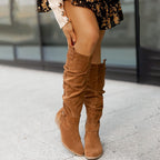 Chic Black Women's Knee High Winter Boots with Slouchy Design 4