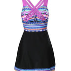 Chic Collection | Swim Dress for Women with Adjustable Ruched Bust | Flattering Beach Cover Up Dress for Poolside Confidence