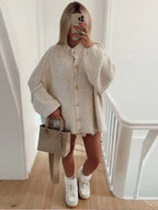 Chic Layering | Women's Cardigan Sweater with Gold Buttons | Soft Knit for All-Season Style 1