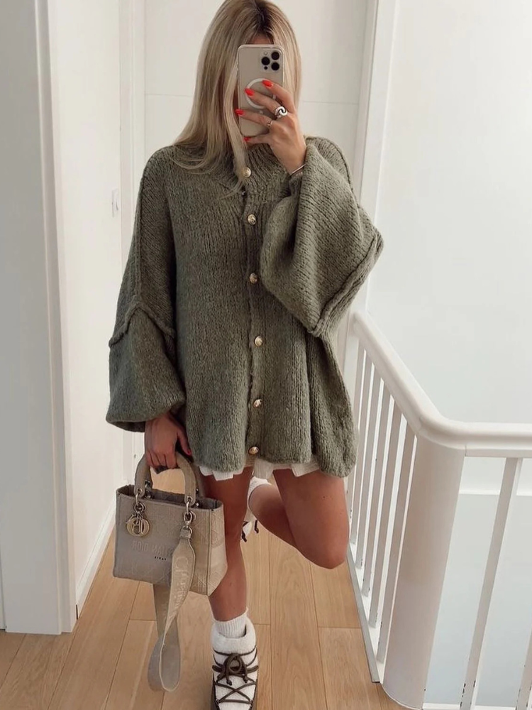 Chic Layering | Women's Cardigan Sweater with Gold Buttons | Soft Knit for All-Season Style 10