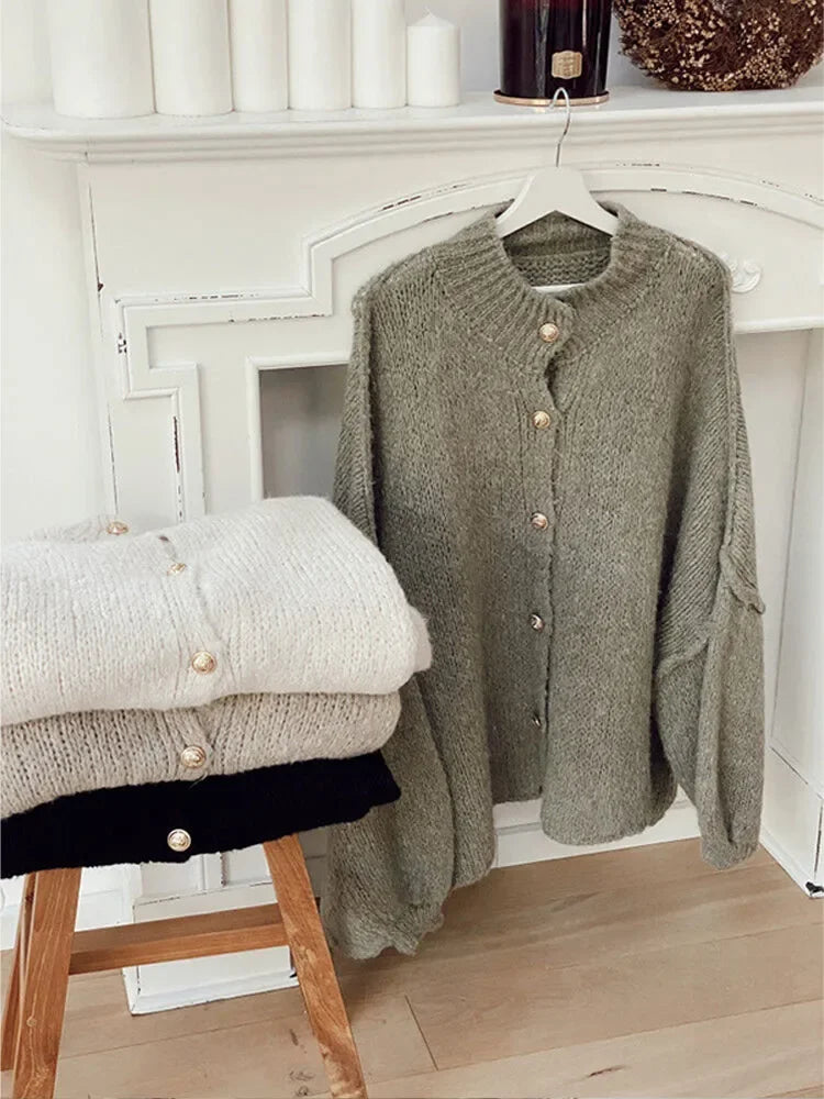 Chic Layering | Women's Cardigan Sweater with Gold Buttons | Soft Knit for All-Season Style 7