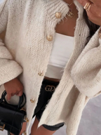 Chic Layering | Women's Cardigan Sweater with Gold Buttons | Soft Knit for All-Season Style 8