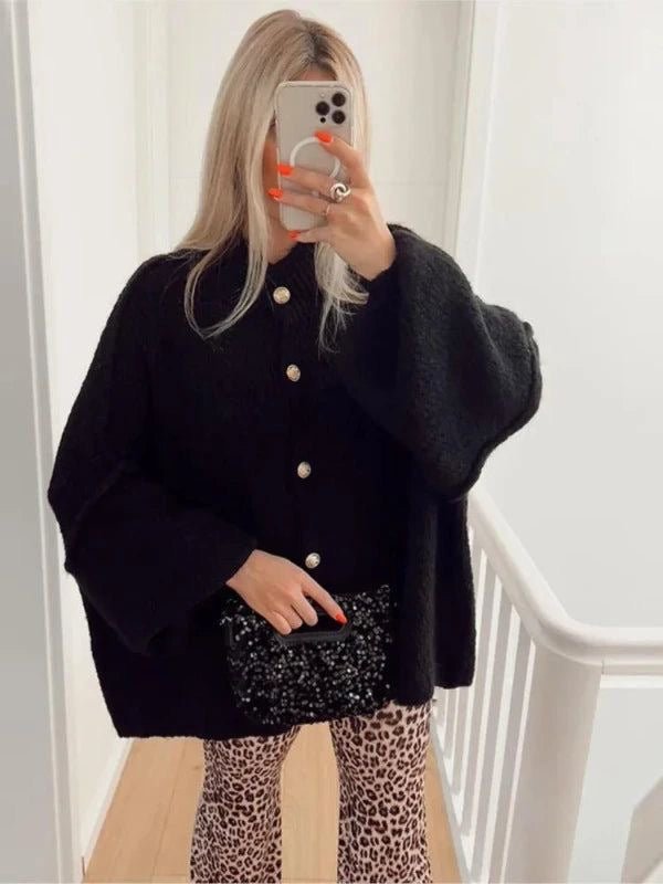 Chic Layering | Women's Cardigan Sweater with Gold Buttons | Soft Knit for All-Season Style 9