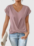 Chic V-Neck Women's Top with Twist Detail | Stylish Blouse for Going Out 0