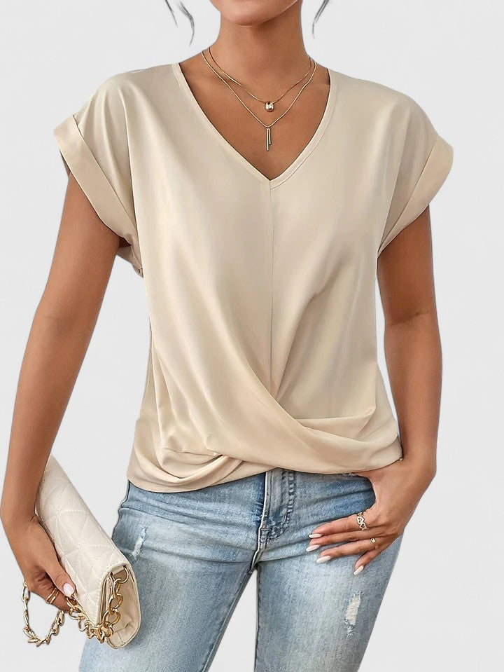 Chic V-Neck Women's Top with Twist Detail | Stylish Blouse for Going Out 1