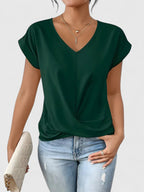 Chic V-Neck Women's Top with Twist Detail | Stylish Blouse for Going Out 2