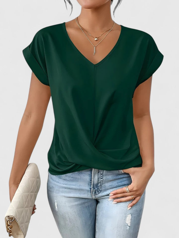Chic V-Neck Women's Top with Twist Detail | Stylish Blouse for Going Out 2