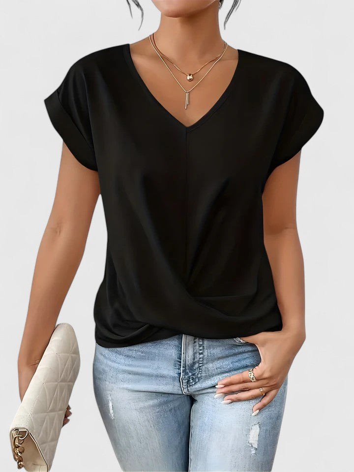 Chic V-Neck Women's Top with Twist Detail | Stylish Blouse for Going Out 3