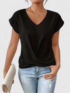 Chic V-Neck Women's Top with Twist Detail | Stylish Blouse for Going Out 3