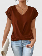 Chic V-Neck Women's Top with Twist Detail | Stylish Blouse for Going Out 4