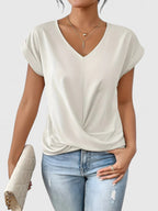 Chic V-Neck Women's Top with Twist Detail | Stylish Blouse for Going Out 5