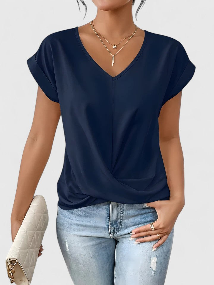 Chic V-Neck Women's Top with Twist Detail | Stylish Blouse for Going Out 6