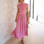 Chloé Collection | Women's Summer Maxi Dress with Halter Neckline | Effortless Elegance for Any Occasion