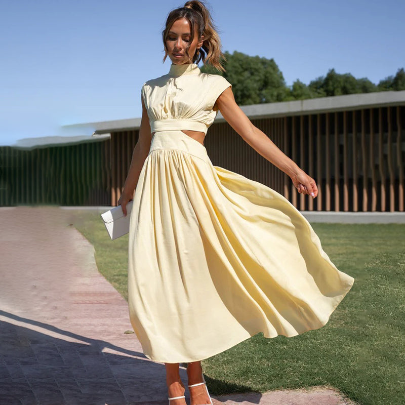 Chloé Collection | Women's Summer Maxi Dress with Halter Neckline | Effortless Elegance for Any Occasion