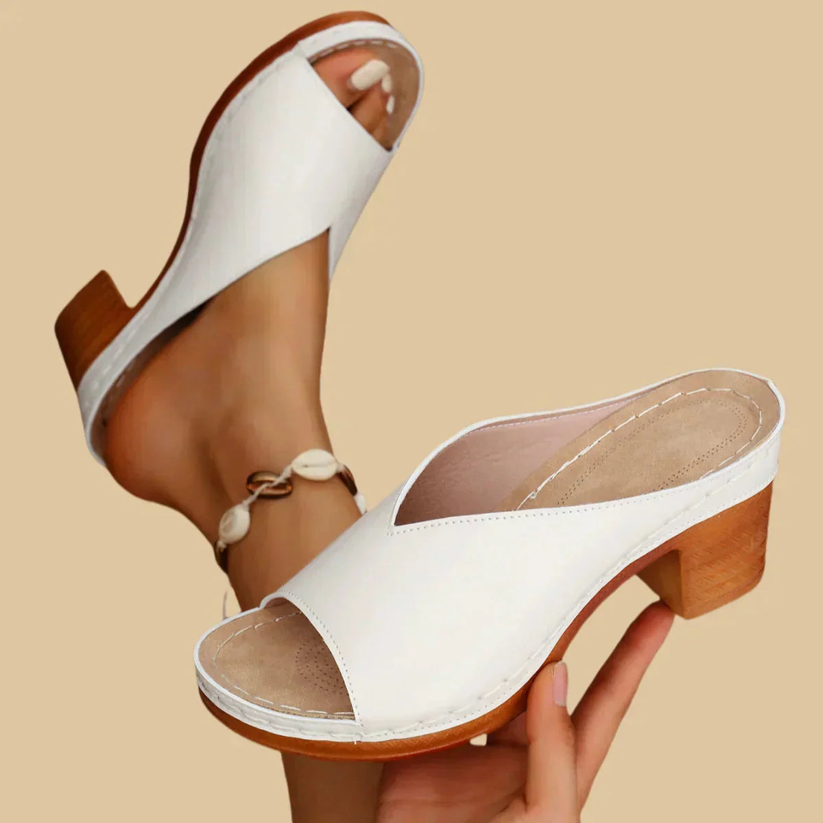 Comfort Walk | Women's Sandals with Thick Orthopedic Heels | Stylish Support for All-Day Wear