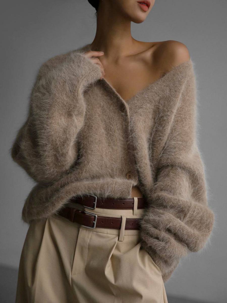 Cozy Knit | Women's Cardigan Sweater with Soft Faux Mink Fabric | Relaxed Fit for Everyday Comfort 0