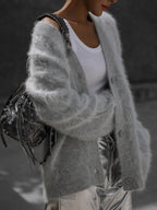 Cozy Knit | Women's Cardigan Sweater with Soft Faux Mink Fabric | Relaxed Fit for Everyday Comfort 2