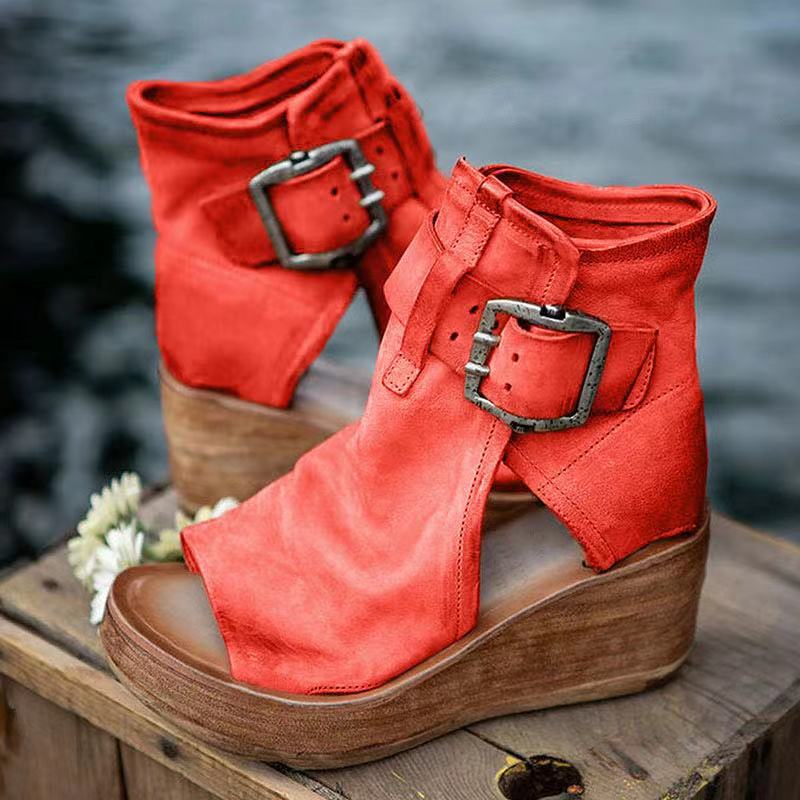 Dawn | Black Wedge Sandals for Women with Orthopedic Support | Comfortable Footwear for All-Day Wear