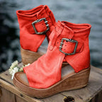 Dawn | Black Wedge Sandals for Women with Orthopedic Support | Comfortable Footwear for All-Day Wear
