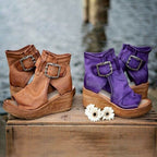 Dawn | Black Wedge Sandals for Women with Orthopedic Support | Comfortable Footwear for All-Day Wear