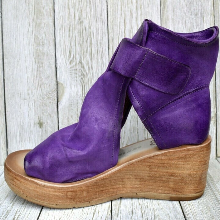 Dawn | Black Wedge Sandals for Women with Orthopedic Support | Comfortable Footwear for All-Day Wear